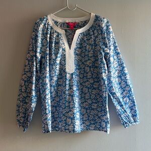 Lily Pulitzer Lunar Blue Palm Beach Petals Camryn Tunic 
SZ M women resort wear